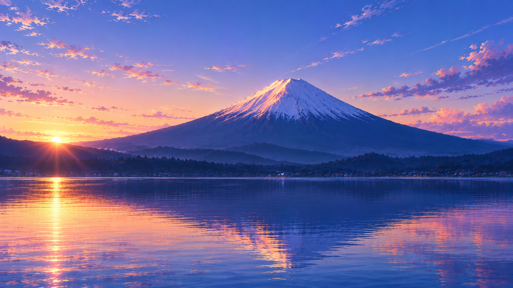 An anime background graphics in the style of japanese anime movie like as the background painting with purplish smooth gradient blue tone of the anime Your-Name, background paintin
