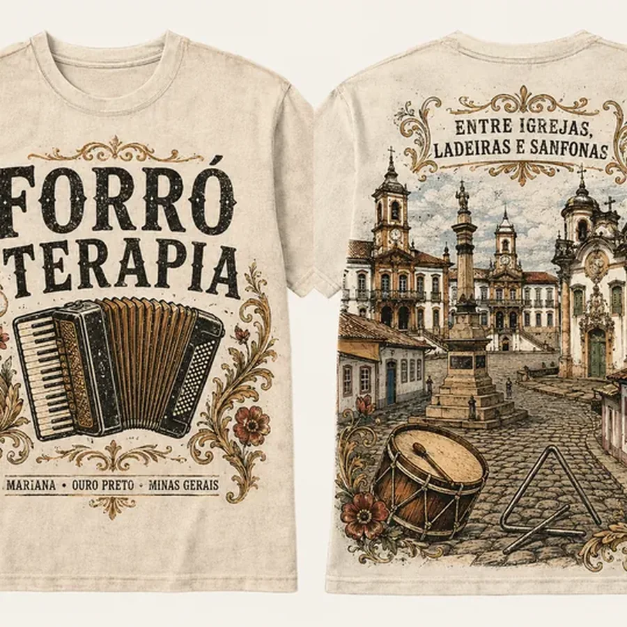 Camisetas Vintage Forró e Ouro Preto