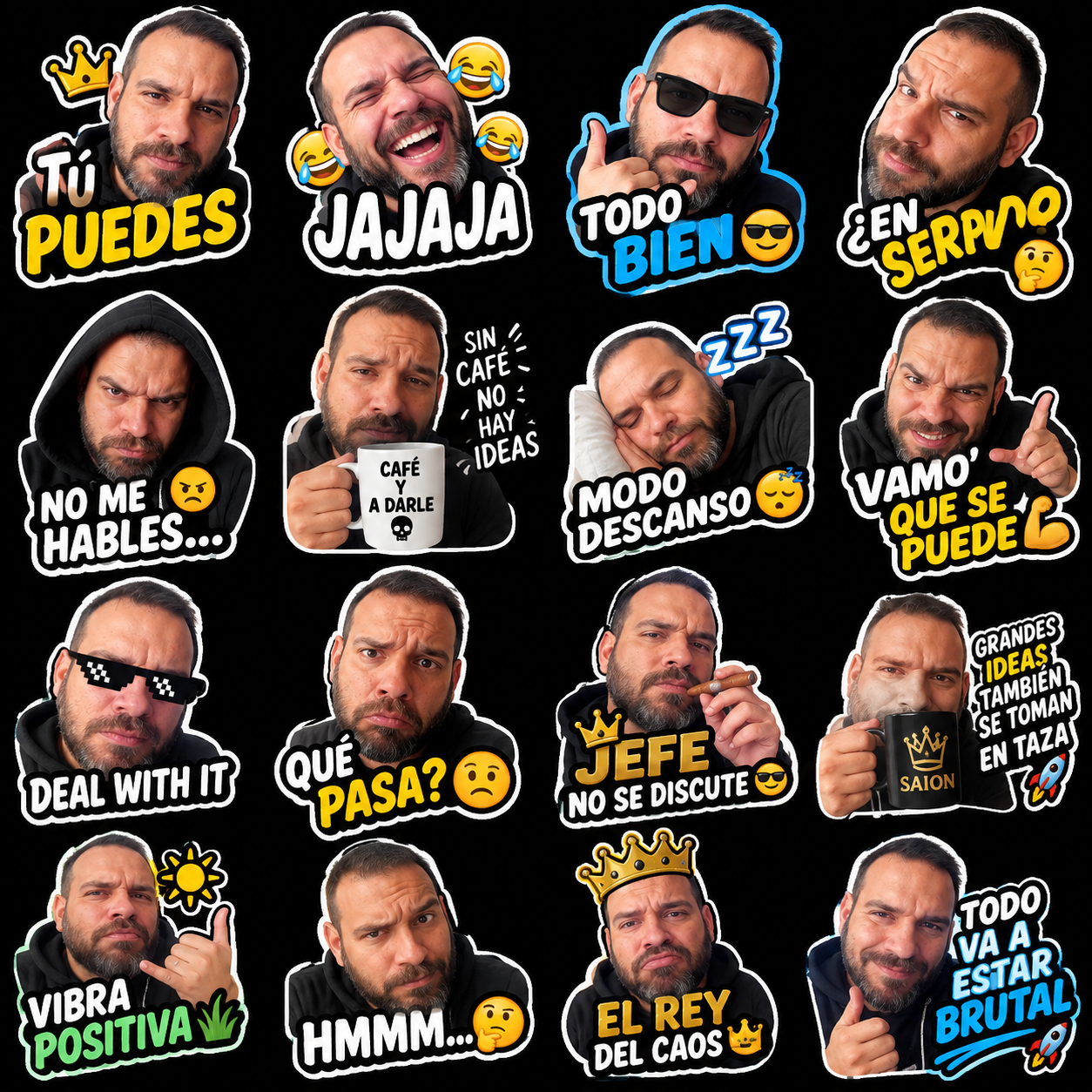 ¿Me puedes crear unos stickers para WhatsApp? Que sean bien cómicos
