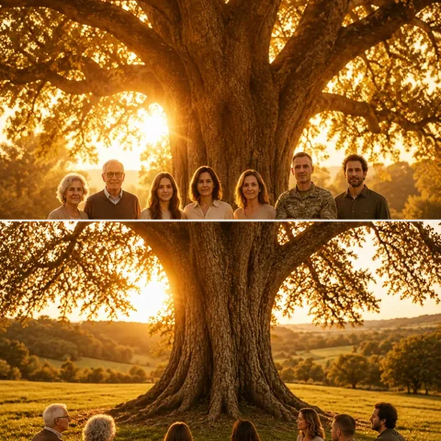 Retrat familiar sota l’arbre daurat
