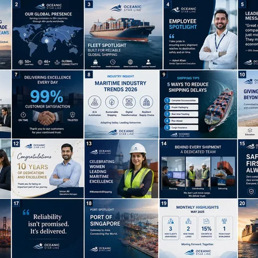 Oceanic Star Line Social Media Grid