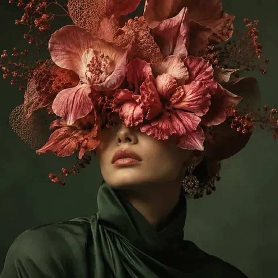 Surreal Floral Crown Portrait