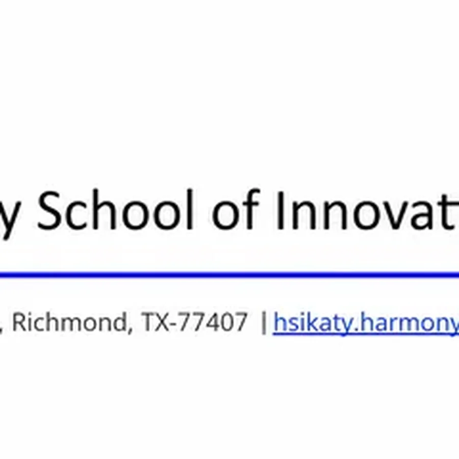 Harmony School of Innovation Katy Letterhead
