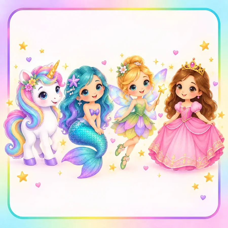 Pastel Fantasy Friends Parade