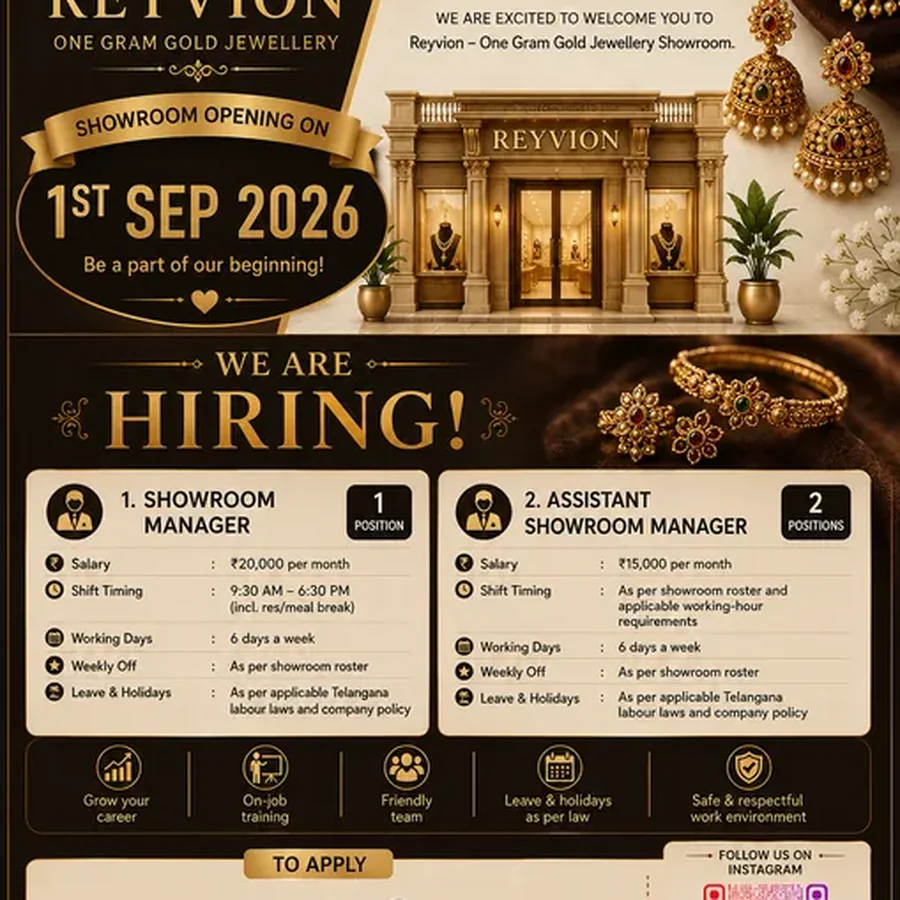Generated image: Reyvion Jewellery Showroom Hiring Announcement