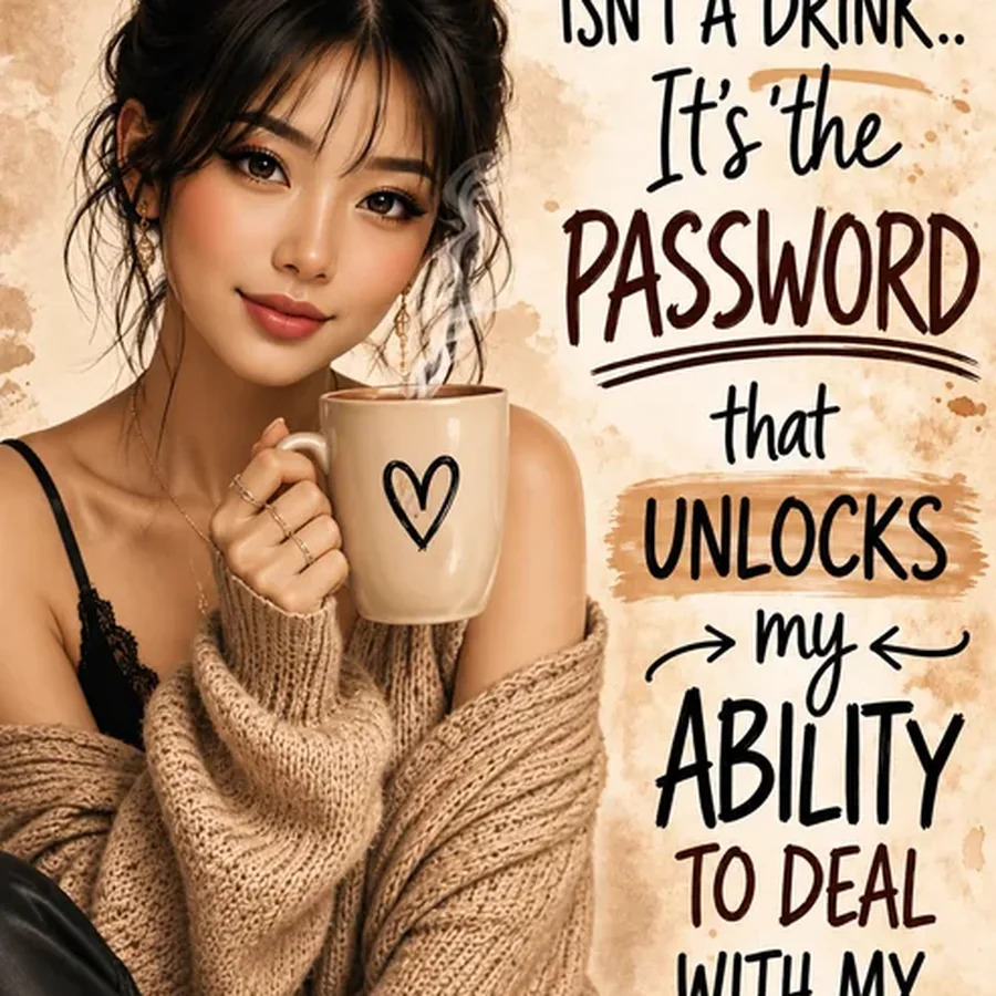 Image générée : Affiche chaleureuse, café et inspiration