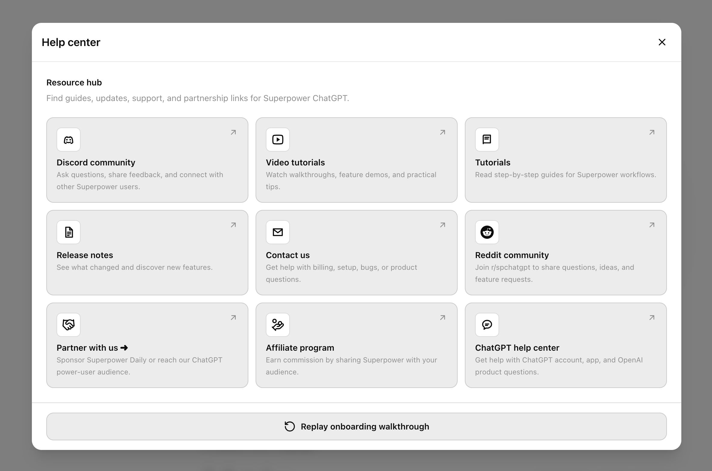Superpower ChatGPT help center