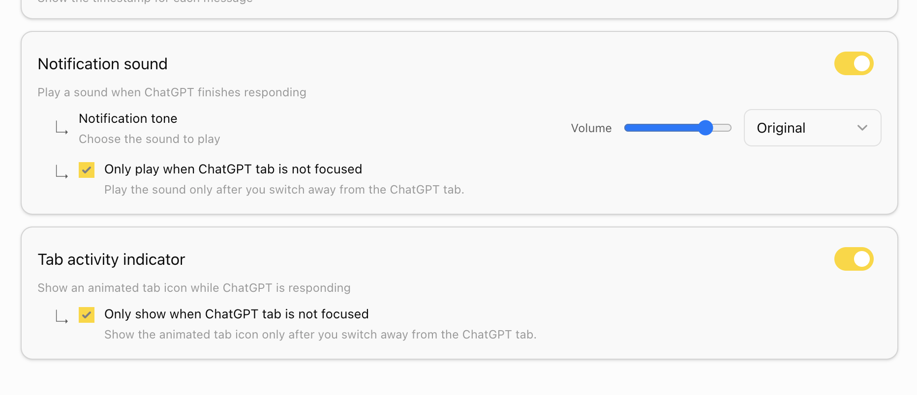 Superpower ChatGPT Notification and tab activity indicator