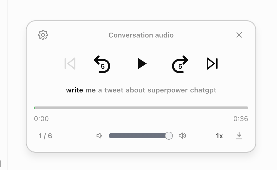 Superpower ChatGPT Full Audio Control