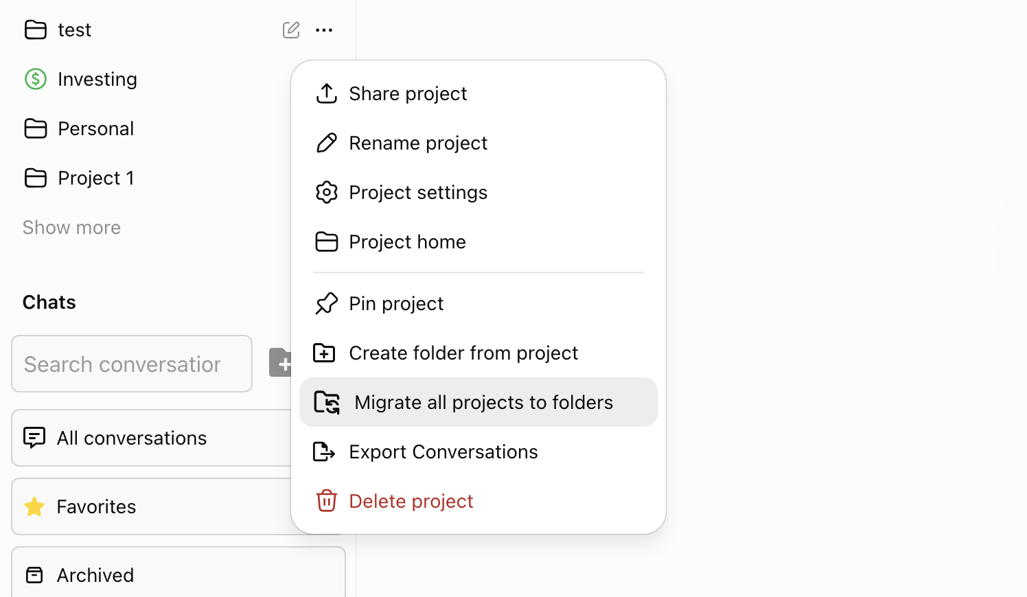 Superpower ChatGPT project to folder migration