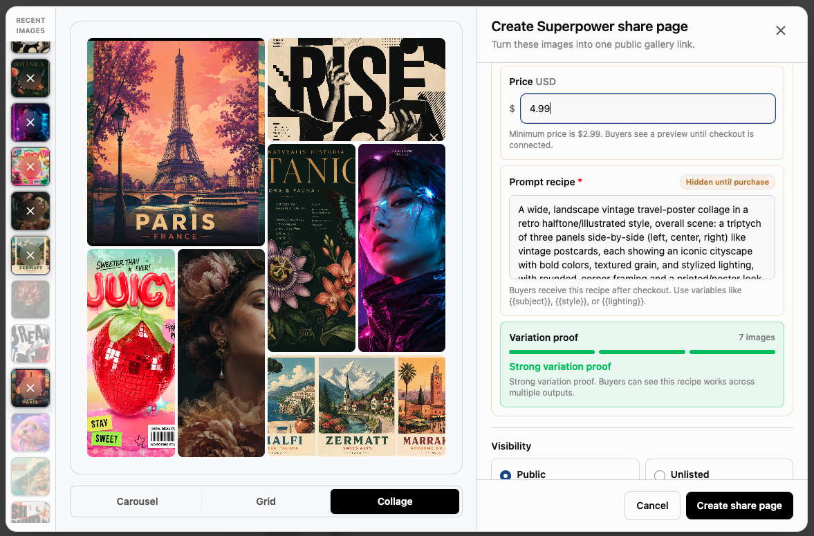 Superpower ChatGPT showcase image selector